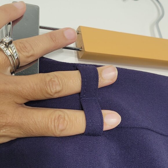 Vintage Women's Purple Back Zipper Front Slit Casual A-Line Business Skirt 8 - Picture 5 of 11